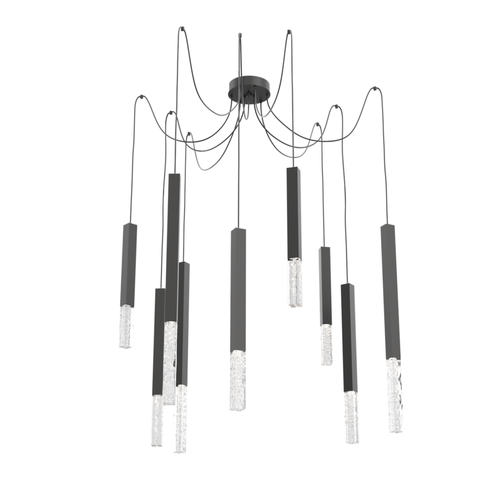 SCB0097-09-MB-GC-Hammerton-Studio-Axis-XL-9-light-swag-multi-pendant-chandelier-with-matte-black-finish-and-clear-cast-glass-diffusers-and-LED-lamping